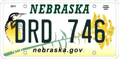NE license plate DRD746