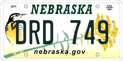 NE license plate DRD749