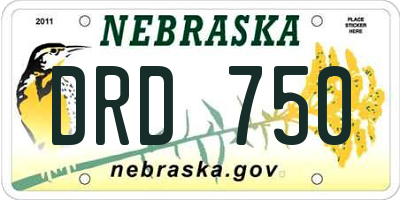 NE license plate DRD750