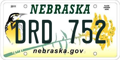 NE license plate DRD752