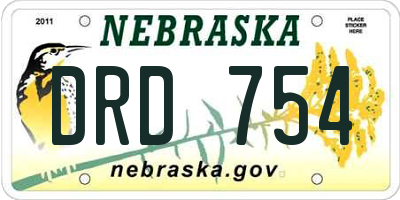 NE license plate DRD754