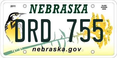 NE license plate DRD755