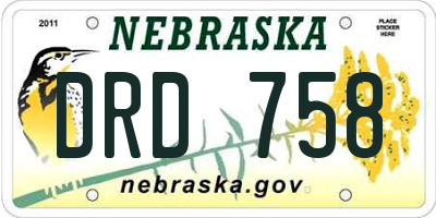 NE license plate DRD758