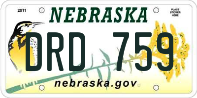 NE license plate DRD759