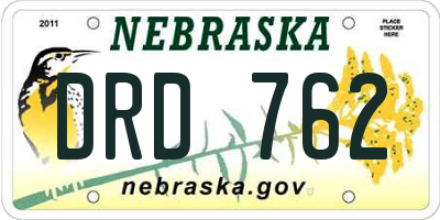 NE license plate DRD762