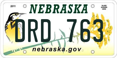 NE license plate DRD763
