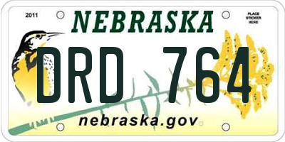 NE license plate DRD764