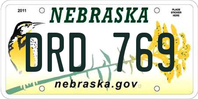 NE license plate DRD769