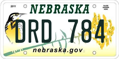 NE license plate DRD784