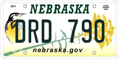 NE license plate DRD790
