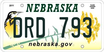 NE license plate DRD793