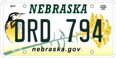 NE license plate DRD794