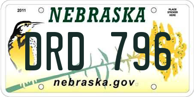NE license plate DRD796