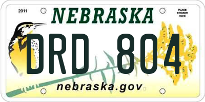 NE license plate DRD804