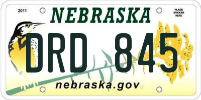 NE license plate DRD845