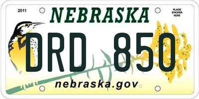 NE license plate DRD850