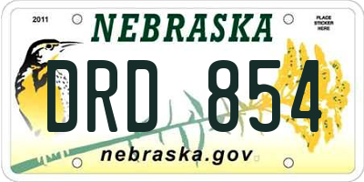 NE license plate DRD854