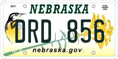 NE license plate DRD856
