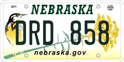 NE license plate DRD858