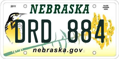 NE license plate DRD884