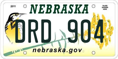NE license plate DRD904