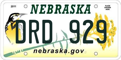 NE license plate DRD929