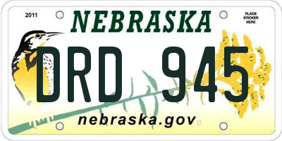 NE license plate DRD945