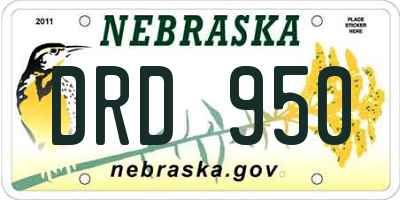 NE license plate DRD950