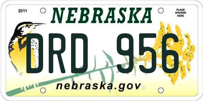 NE license plate DRD956