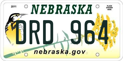 NE license plate DRD964