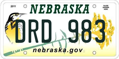 NE license plate DRD983