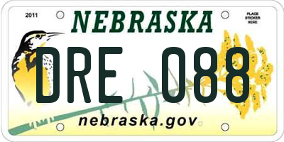 NE license plate DRE088