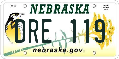 NE license plate DRE119