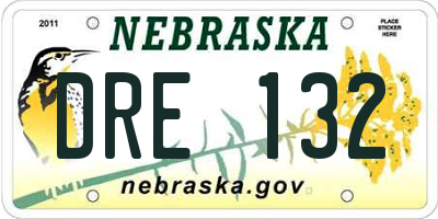NE license plate DRE132