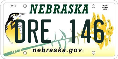 NE license plate DRE146
