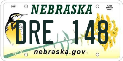 NE license plate DRE148