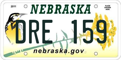 NE license plate DRE159