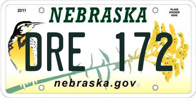 NE license plate DRE172