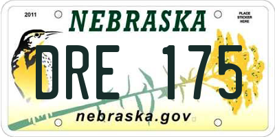 NE license plate DRE175