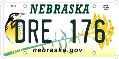NE license plate DRE176