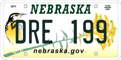 NE license plate DRE199