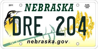 NE license plate DRE204