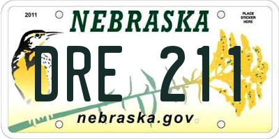 NE license plate DRE211