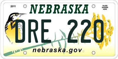 NE license plate DRE220