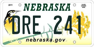 NE license plate DRE241