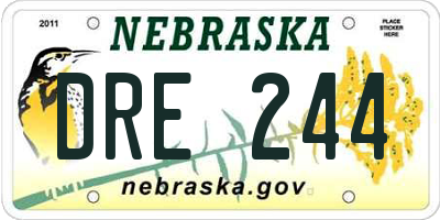 NE license plate DRE244