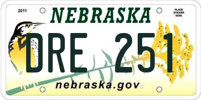 NE license plate DRE251