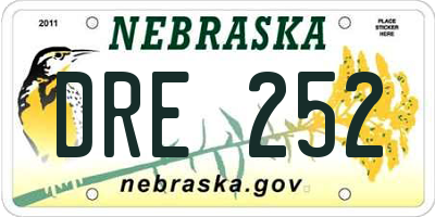 NE license plate DRE252