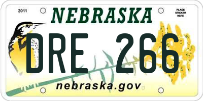 NE license plate DRE266