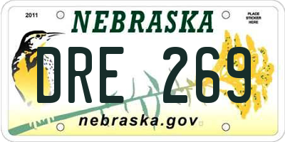 NE license plate DRE269